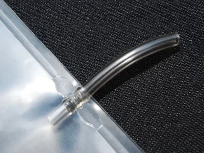 Medical fluid bags with tube weld