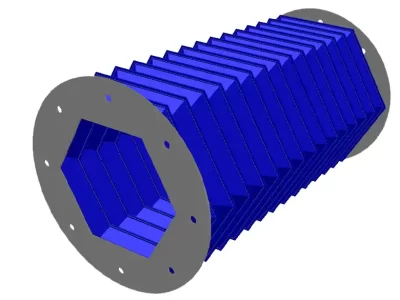 bellow hexagon stitched blue